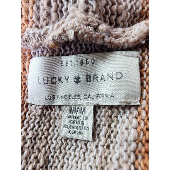 LUCKY BRAND Blue Orange Tan Baja Hippie Boho Hoodie SZ M - Picture 4 of 7